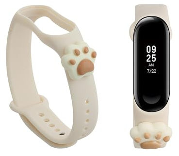 kwmobile Pulsera compatible con Xiaomi Mi Band 4 / Mi Band 3 correa infantil - Correa de silicona flexible con diseño 3D para niños - Tamaño ajustable - con gato