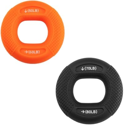 Handgriffstärker Trainer Handtrainer Ring Silikon Hand Grip Trainer Handgrifftrainer Fingertrainer Hand Unterarm Finger Trainer Silikonring für Muskeltraining Sport Fitness 50lb 60lb 70lb 80lb