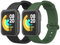 Oumida 2 Pièces Bracelet Compatible avec Xiaomi Mi Watch Lite/Redmi Watch, Sport Silicone Souple pour Xiaomi/Redmi, Noir+Vert