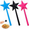3 PACK Wand Salt and Pepper Shakers, Fairy Wand Salt and Pepper Shakers Pentagram Shape Salt Dispenser, Refillable Pentagram Shape Salt Dispenser with Holes Kitchen Accessories(Black, Rose, Blue)