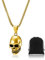 Otuuz Totenkopf Anhänger Halskette Schädel Schmuck Halskette mit Beutel Gothic Punk Halsband Kette Halloween Accessoires für Männer Frauen Geschenke (Gold)