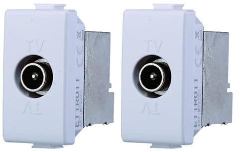 BRATEK Presa tv muro Compatibile con Bticino Matix, Presa antenna tv a muro frutti elettrici, presa elettrica da muro serie matix compatibili