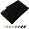 Homiest Dekorative gestrickte Überwurfdecke mit Fransen, leichter Acryl-Strick, weiche Quasten-Decke für Couch, Sofa, Bett (Schwarz, 127 x 152,4 cm)