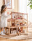 ROBUD Puppenhaus Holz, 3-Stöckiges Böhmischen Stil Puppenhaus mit 37 Zubehör & Möbel | Kinder Dollhouse Spielzeug Geschenke ab 3 Jahren Mädchen