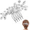 ZUWIJEQ Braut Hochzeit Haarkamm Kristall Haarschmuck, Braut Haarkämme Silber Braut Haarteile Kristall Kopfschmuck Hochzeit Haarschmuck für Frauen und Mädchen (Silber)