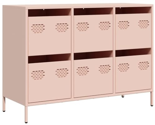 vidaXL Sideboard Rosa 101,5x39x73,5 cm Kaltgewalzter Stahl, Kommode, Anrichte, Küchenschrank, Kommode mit Schubladen, Schrank, Flurschrank