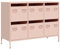 vidaXL Aparador de Acero Laminado en frío Rosa 101,5x39x73,5 cm, Armario de almacenaje, Mueble aparador, Mueble de almacenaje de Cocina, bufé