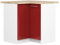 AKORD | Eck-Küchenschrank mit Arbeitsplatte - Oliwia S90 | Küchenunterschrank mit 2 Türen und 2 Einlegeböden | Unterschrank Küche 90 cm Breit | ABS-Kante 18 mm | 46 x 90 x 85 cm | Weiß & Rot Glanz