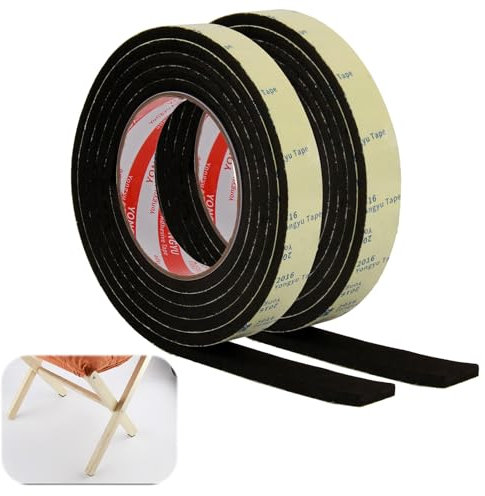 Set di 2 Rotoli di Feltro Adesivo per Protezione Mobili, Design Ultra Sottile e Resistente, Adesione Duratura, cuscinetti in feltro autoadesivi, Ridurre usura e rumore (2m*5mm*20mm)