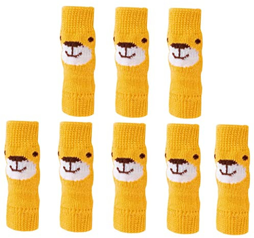2 Sets Pet Socks Dog Leg Protector Socks for Dogs Pet Knitted Leg Warmers Sleeve Wrist Guard Elastic Joint Protector Puppy Boots Toy Cotton Yellow