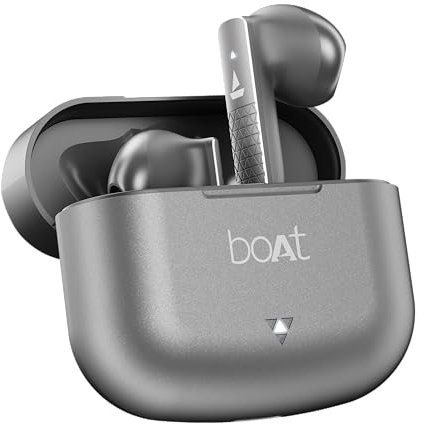 boAt Airdopes 91 Prime, 45HRS Battery, 13 mm Drivers, Metallic Finish, Low Latency,ENx Tech, Fast Charge, v5.3 Bluetooth Earbuds, TWS Ear Buds Wireless Earphones with mic (Sonic Silver)