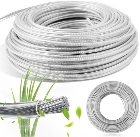 Heavy Duty Grass Strimmer Line, 3MMx10M Nylon Steel Trimmer Wire Universal Petrol Strimmer Cord Replacement for Bosch or Other Garden String Line Wire Cord Trimmer Cutter Models