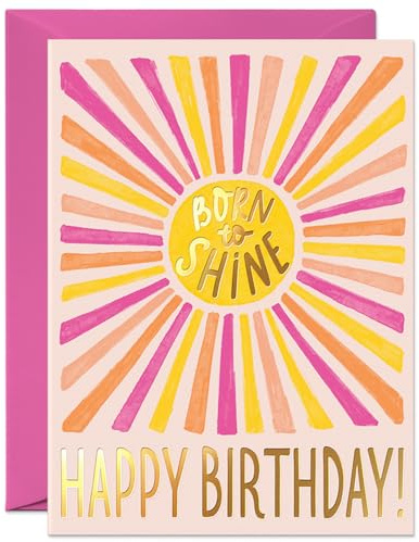 Sweetzer & Orange Birthday Card with Envelope, 5x7, Single Fun Happy Birthday Card for Men, Women, Friends & Family – Message Written Inside - Unique Individual Cardstock & Keepsake Gift