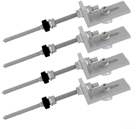 Honseadek Stockschrauben M10 x 200/250 mm + Adapterplatten, M-10 Trapezblech-Dachbefestigungen mit verbesserten Stabilitätseigenschaften (200 mm)