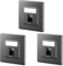 deleyCON 3x CAT7 Prise Réseau 1 Port LAN Prise de Raccordement Prise de Données Encastrée + 3x CAT 7 Keystone Modul 45° Sortie Coudée RJ45 Câble Patch Réseau DSL Câble de Pose - Noir