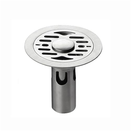 ZMCGNO Edelstahl-Bodenablauf, rund, for Badezimmer, Dusche, Abfallablauf, 11,1 cm, for Küche, doppelte, geruchshemmende Bodenablauf-Gitterabdeckung(2)