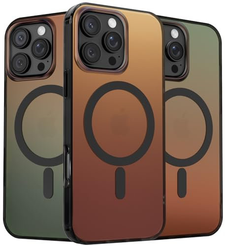 ORNARTO Hue für iPhone 16 Pro Hülle kompatibel mit Magsafe, [Fluoreszierende Farbverlauf], stoßfeste u. Kratzfeste Handyhülle iPhone 16 Pro Case - Mitternachtsflamme