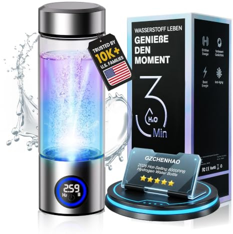 11.0 New Upgrade 6000PPB Hydrogen Water Bottle【NO.1 Certified Hydrogen Tech】【24-Hour Hydrogen Lock】Hydro Water Bottle 100% Leak ProofPEM/SPE Technology Produces Hydrogen Water