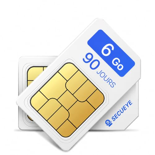 SECUEYE 4G LTE SIM Card - Data Only - Prepaid No Contract Nationwide Coverage for Security Cameras, Mobile Hotspots, Routers, Unlocked IoT Devices (6GB/90Days)