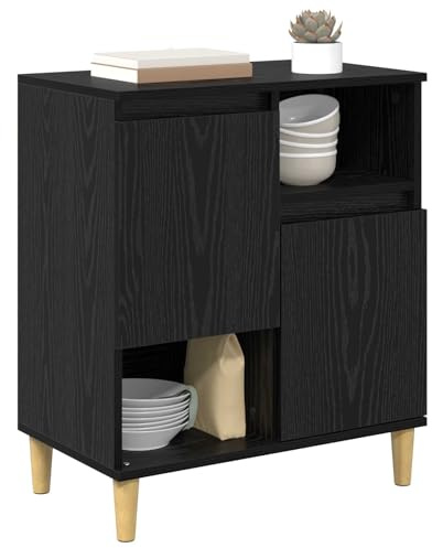 vidaXL Sideboard Black oak 35 x 60 x 70 cm Engineered wood, Stylish Rectangular Sideboard, Modern Storage Solution for Living Room, Wooden Home Organizer, Minimalist Furniture Unit