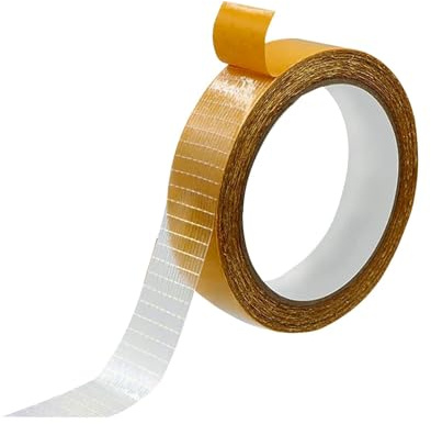 FJDRSIG Double Sided Fabric Tape, 30mm X 10m Hem Tape for Curtains, Universal Heavy Duty Mesh Tapes, No Sew Strong Wall Adhesive Tapes, Easy to Use, for Rug, Carpet, Art and Crafts