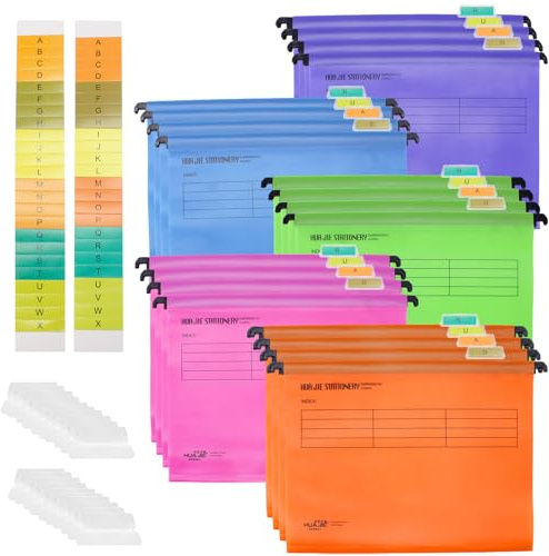 Tbintul 20 Pezzi Cartelle Sospese A4,Cartelline Sospese in Polipropilene con Linguette e Inserti,Cartelle Di Sospensione per Ufficio Casa Scuola Lavoro Organizzazione di File