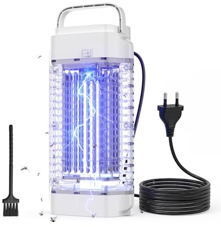Mata Mosquitos electrico, lampara antimosquitos,Matamoscas eléctrico UV de 4200 V y 18 W, Captura Doble eficaz: luz UV + Efecto térmico, Amplio Alcance de 140㎡,para Interiores y Exteriores