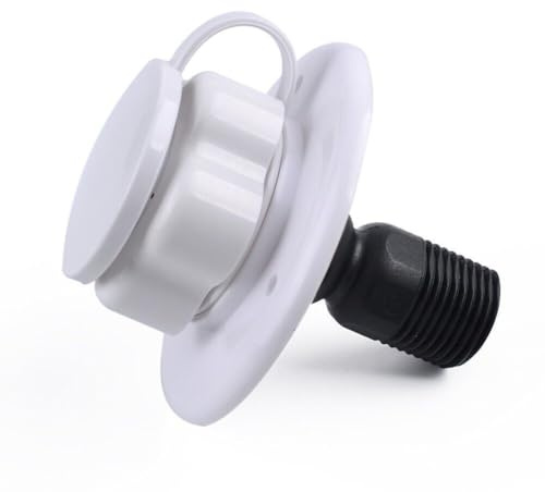 Entrée d'eau douce pour camping-car avec clapet anti-retour intégré, 19 mm, filetage BSP et G1/2, connecteur en plastique blanc avec filtre en acier inoxydable