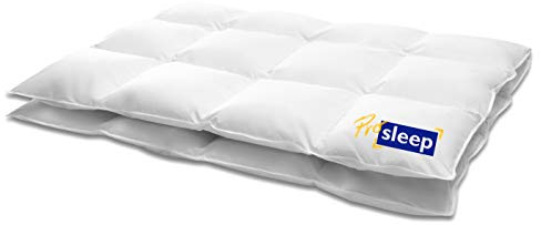 HANSKRUCHEN® Pro Sleep Daunendecke 155x220 cm - Medium - Made in Germany Kassettendecke aus 100% Baumwolle - Allergiker geeignet
