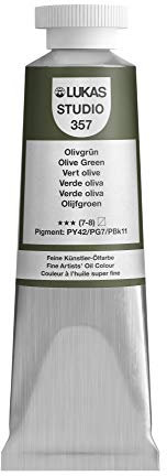 LUKAS STUDIO OIL 37 ml, Ölfarbe in Premium-Qualität, Farbton Olivgrün