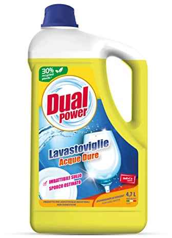 Dual Power Detergente Alcalino HACCP - Igienizzante per Lavastoviglie Industriali con Dosaggio Automatico - Acque Dure