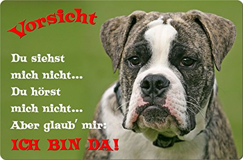 Nanyuk +++ Bulldogge - Metall Warnschild Schild Hundeschild Sign - Bud 02 T2