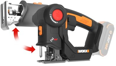 WORX WX550L.9 Scie sabre 2 en 1 20 V AXIS avec mode orbital, vitesse variable et changement de lame sans outil (outil uniquement)
