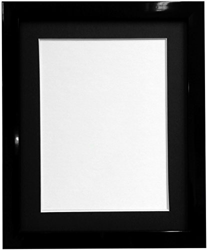 FRAMES BY POST 20mm Black Photo Picture Poster Frame with Black Mount 20 x 16 For Pic Size 15 x 10 (Plastic Glass)