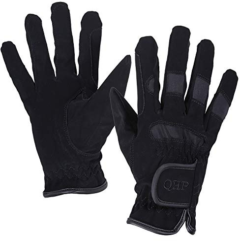 QHP Reithandschuhe Handschuhe Multi Winter mit Fleece Stretcheinsätze schwarz (S)