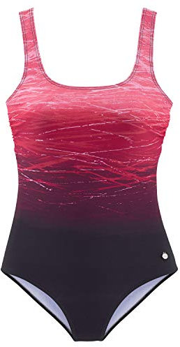 Lascana Damen Badeanzug mit Farbverlauf, gekreuzten Bändern im Rücken, Softcups, Shaping-Einsatz für eine schlanke Silhouette