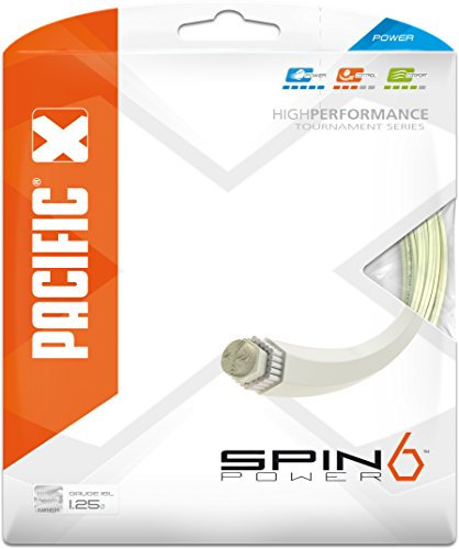 pacific Tennissaite Spin 6 Power - 12.20m-Garnitur, ivory, 1.32mm/16, PC-2106.00.00