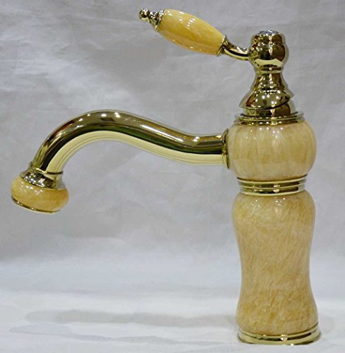 Lusso marmo effetto ottone dorato bagno rubinetto lavabo rubinetto