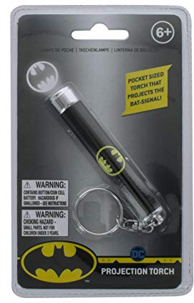 Paladone Lampe torche de projection Batman | Basée sur DC Comics Caped Crusader | Ventilateurs de poche idéaux, utilisation au bureau et à la maison | Marchandise d'éclairage de culture pop,