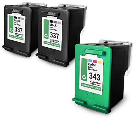 3X Müller Printware Patronen kompatibel für HP 100 150 2570 2575 5940 5950 6304 6305 6310 6313 6315 6318 6940 6980 6985 6988 8030 8049 ersetzt HP 337+343 CMYK