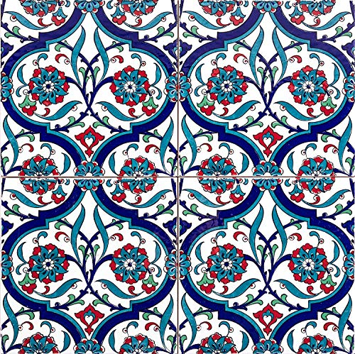 Cerames Toygar- Keramische Wandfliesen für Bad und Küche im Mosaikstil - 1 Packung mit 12 dekorativen Fliesen (0,48m2) aus der Türkei - 20x20 cm - Ideal für Rückwand Küche oder Wandfliesen Bad