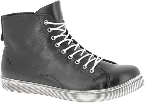 Andrea Conti Damen High Top Sneaker, Schwarz Weiß, 41 EU