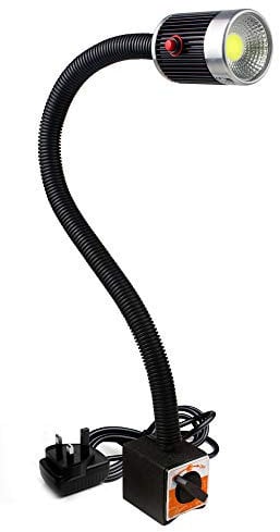 Magnetic Light Flexible Gooseneck Stand 500 Lumen 120v Cob Work Light with Adjustable Magnetic Base for Lathe CNC Milling Drill Press Sewing Machine Industrial Lighting