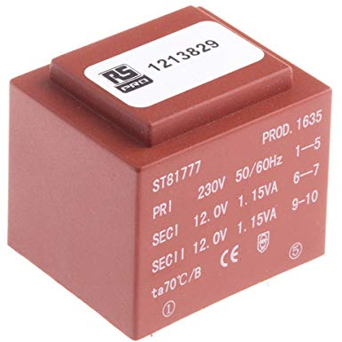RS PRO Printtrafo, Trafo 230V ac / 2 x 12V ac 2.3VA 2 Ausg. 32.5mm x 27.5mm x 29.5mm 110g PCB-Montage