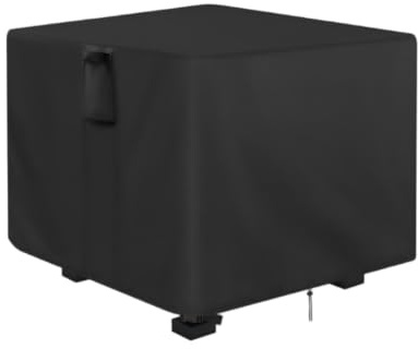 Onlyme Outdoor Gas Fire Pit Cover Square, Fire Pit Table Cover 76x76x63cm | 420D Oxford, Waterproof,Windproof, for 28 Inch Firepit Table, with Handles Vent Buckles & Drawstring