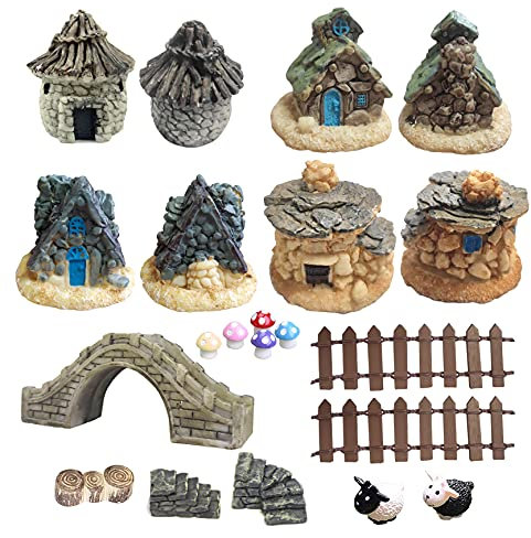 BEZALEL Feengarten-Set – Miniatur-Gartendekoration und Zubehör für Terrasse, Hof und Bonsai