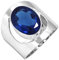 Jeweloporium Blauer Saphir simuliert 925 Silber Ringe für Frauen Edelstein Cocktail Silber Ringe Größe 67(21.3) Engagement Geschenk viktorianisch Schmuck