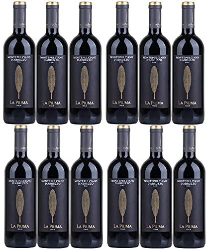 La Piuma Montepulciano d'Abruzzo DOC Rotwein Wein trocken Italien (12 Flaschen)