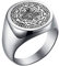 BlackAmazement 316L Edelstahl Ring Siegel der sieben Erzengel Siegelring Rund Silber Damen Herren (73 (23.2))