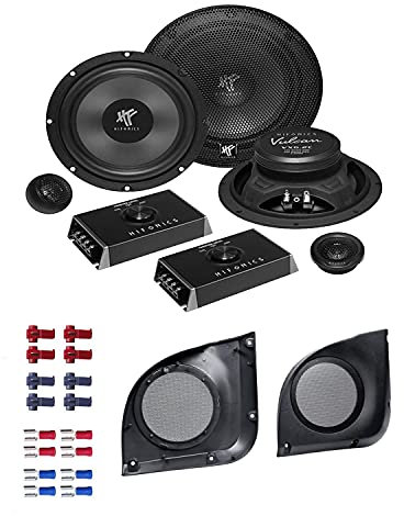 Hifonics VX 6.2C Lautsprecher mit Einbauset passend für FIAT Punto (188) 1999-2007 Türen vorne 400 Watt 165mm 2 Wege Kompo